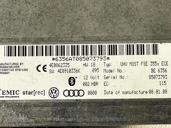 Bluetooth jednotka 4E0862335 Audi A6 C6 4F r.v. 2006 - 4