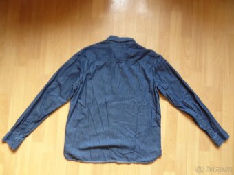 pánská Hilfiger Denim tm.modrá košile plátno, dl.ruk,ba L-XL - 4