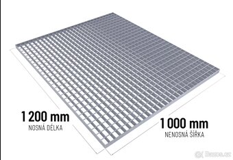 Ocelový pozinkovaný podlahový rošt / rastr - 4