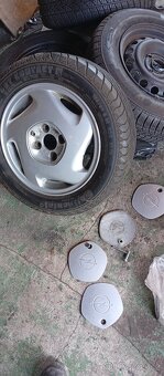 5 ks ORIGO LITÝCH KOL 4x100R14 z OPEL+185/60letní pneu R14 - 4