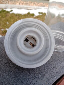 Stara sklokeramicka zavesna lampa - 4