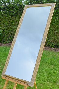 Barokní zrcadlo zlaté dřevěné s fazetou 162x72cm - 4