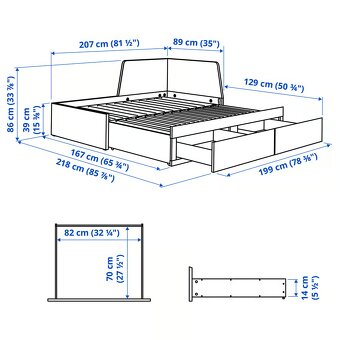 Rozkládací postel IKEA Flekke 80x200 / 160x200 - 4