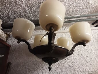 Starožitný mosazný lustr - 4