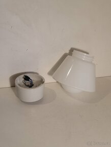 porcelánový lustr , stropnice, lampa, bílé opálové stínidlo - 4