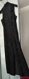 Italské černostříbrné dlouhé šaty - 4