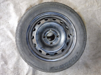 Prodám orig. 14" plech. kola + letní pneu na PEUGEOT 207 - 4