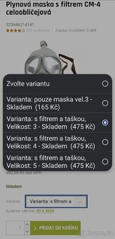 Plynová maska Vel-4. CM-4 KOMPLET - 4