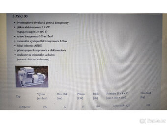 Kompresor ČKD - 3DSK100-tříválcový pístový. - 4