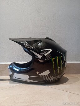 Dětská moto helma + brýle - dobrý stav - 4