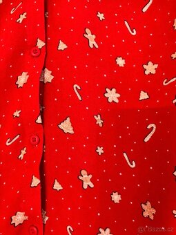 Vánoční košile s krásnými motivy ,vel.170,ale sedne i na vel - 4