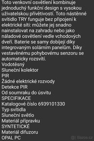 Světlo lutec, se senzorem, solární - 4