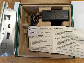 Externí box GEMBIRD pro HDD 3,5" SATA , stříbrný - 4