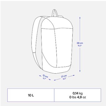Turistický batoh DECATHLON 10l - 4