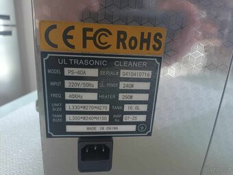 Ultrazvuková čistička PS-40A 10 litrů s ohřevem - 4