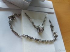 Stříbrný set řetízek, přívěsek, náušnice ve tvaru válečku... - 4