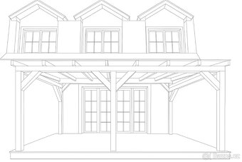 Masivní dřevěná pergola s čirým polykarbonátem – 5,5 × 4,35 - 4