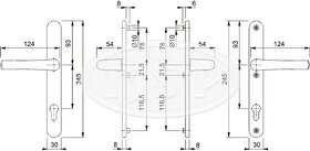 Kování VBH klika/klika bílá, úzký štítek - 4