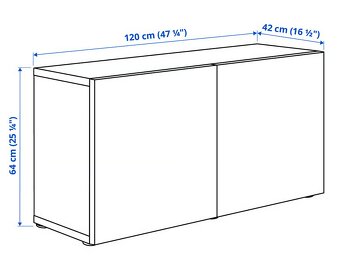 IKEA BESTÅ + Bílá/Selsviken lesklá dvířka - 4