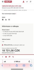 Elek. vibrační bruska HILTI WFO 280 - 4