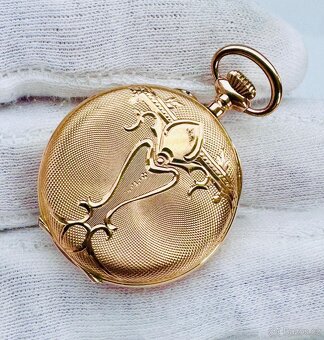 14K ZLATÉ ART DECO KAPESNÍ HODINKY TOP STAVU - FUNKČNÍ - 4