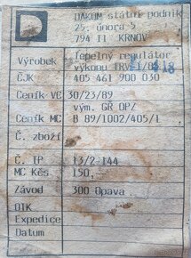 tepelný regulátor výkonu TRV -1 - 4