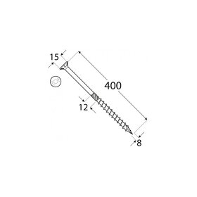 Tesařské stavební vruty 8x400 se zápustnou hlavou - 4