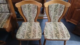 Rustikální rohová lavice+2židle+rozkl.stůl - 4