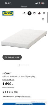 Dětská Postýlka GULLIVER + pěnová matrace SKÖNAST - 4