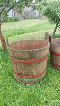 Vinařská káď, bečka, sud, díž, škopek, vědro, květináč - 4