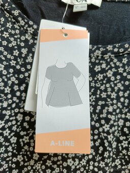 Černobílá bavlněná halenka/tričko, vel. 56 - nová - 4