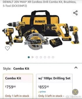 DEWALT DCK594P2 20V Max XR Kombinovaná sada 5 nástrojů NOVÁ - 4