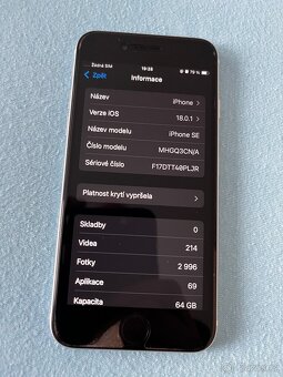 Iphone SE 2020 64GB bily - 4