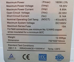 Solární skládací kufr 160W k dobíjení akumulátoru 12V - 4