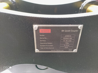 hydraulicky rychloupínák na JCB 3cx 4cx - 4