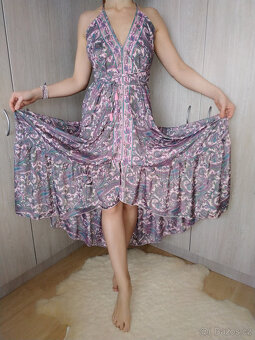 Letní hedvábné šaty Santorini Long, zn. Dolce Quela - Nové - 4