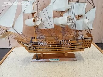 Dřevěná loď, dekorace, 46 x 51 cm - 4