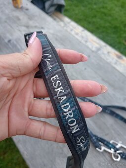 Obojek eskadron s vodítkem teal blue - 4