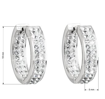 Stříbrné Ag kruhové náušnice Swarovski krystaly, sleva 1178 - 4