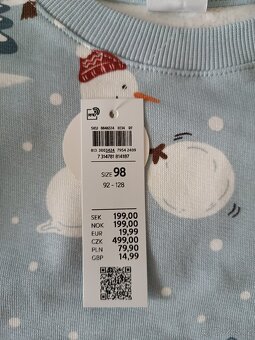 Vánoční mikiny Lindex, vel 98, sněhuláci - 4