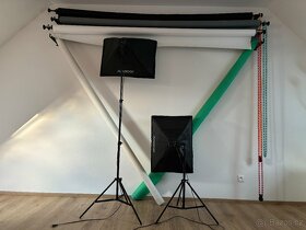 Andoer Studio Photo 2x Softbox(8x žárovka uvnitř)+5x plátno - 4