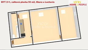 Pronájem bytu 2+1, 53 m2, Obory u Lochovic - 4