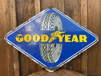 Originální oboustranná smaltovaná cedule Good Year - 4