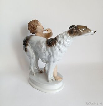 Porcelánová figurka puttiho a barzoje - Rosenthal - Německo - 4