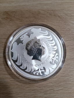 Stříbrná pětiuncová investiční mince Český lev 2021 reverse - 4