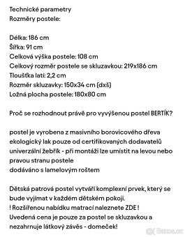 Dětská vyvýšená postel z masivu se skluzavkou 18080 - 4