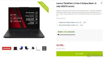 Lenovo ThinkPad L14 Gen 5 - Ryzen 5/16GB/512GB/3 roky záruka - 4