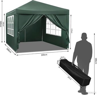 WOLTU skládací pavilon 3 x 3 m se 4 bočními díly - 4