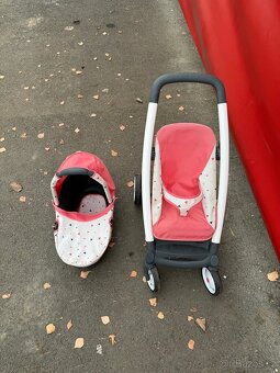 Kombinovaný kočárek Maxi Cosi světle růžový pro panenky - 4