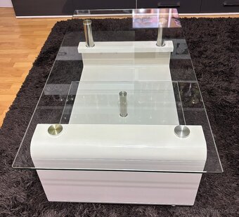 Konferenční skleněný stolek (vysoký lesk) - 4